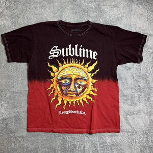 Sublime Band Red Burgundy Dip Tie Dye Unisex T Shirt Size Medium Rock Reggae